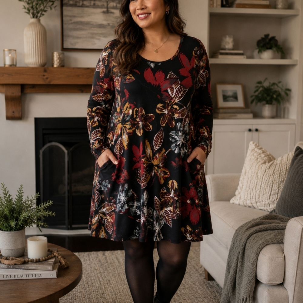 NWT Papillon Floral Swing Dress XL
